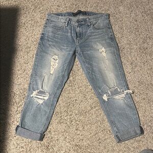 Women's Distressed Blue Jeans